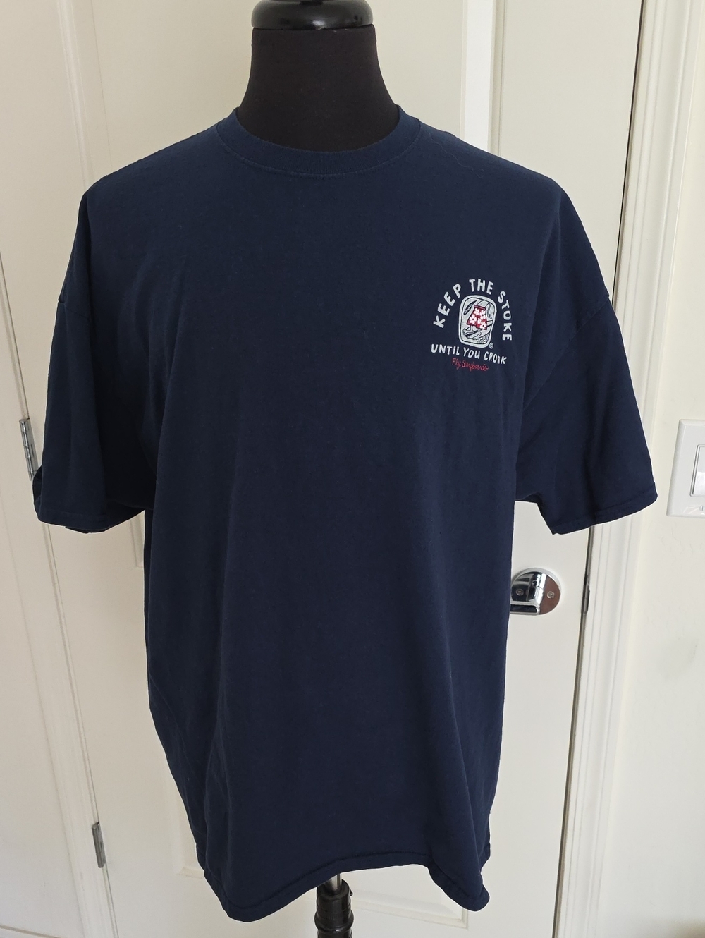 Fly Surfboards Navy Short-Sleeve Crew T-Shirt with Back and Chest Graphics